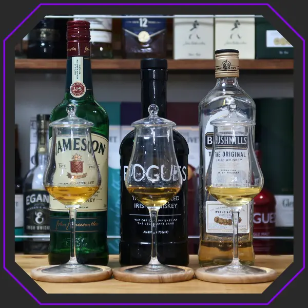 ポーグス アイリッシュウイスキーとブッシュミルズ ホワイトラベル、ジェムソンスタンダードとの比較